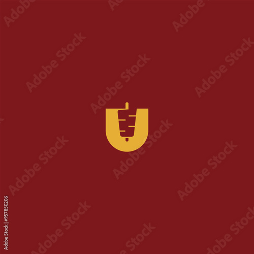 Letter U Kebab Vector