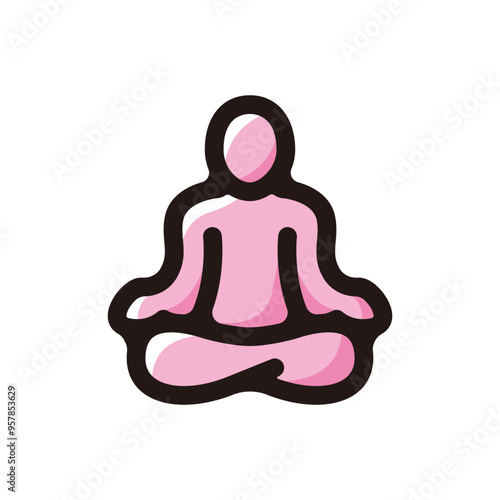 Yoga outline icon for graphic design, apps and websites