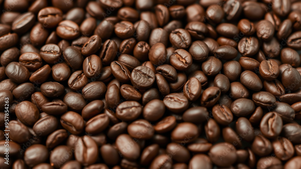 Roasted Coffee Beans Close Up Roasted Coffee Beans Close Up