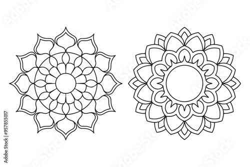 Decorative Ornamental luxury mandala Background Design, tattoo, Islam, Arabic. Coloring book page. photo