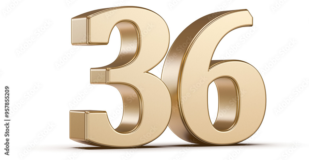 Gold 3D Number 36 Gold 3D Number 36