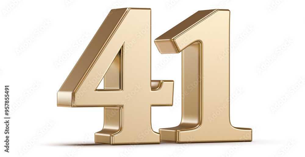Gold 3D Number 41 Gold 3D Number 41