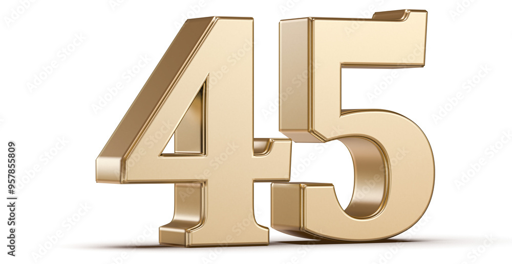 Gold 3D Number 45 Gold 3D Number 45