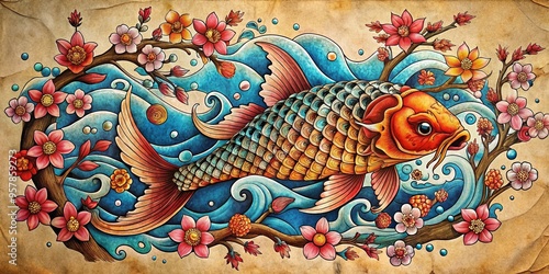 Wallpaper Mural chinese fish Torontodigital.ca