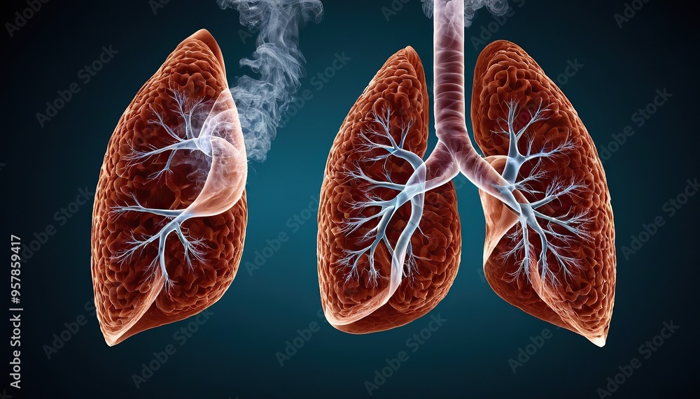 Abstract graphical image of human lungs 55 Abstract graphical image of human lungs 55