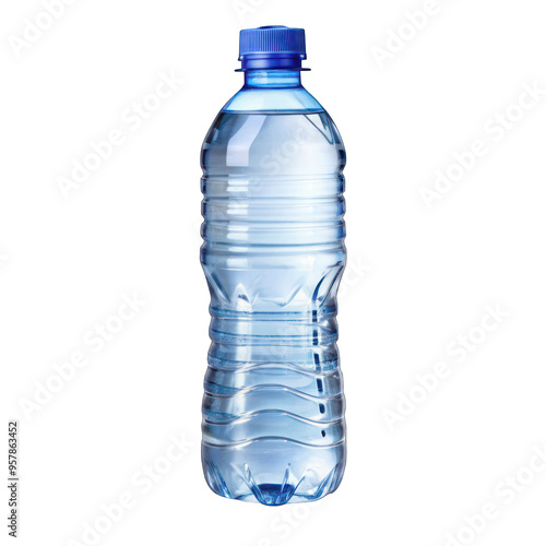 Water in plastic bottle isolated on transparent background