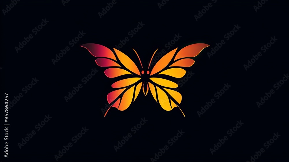 Fototapeta premium Butterfly logo on isolated background