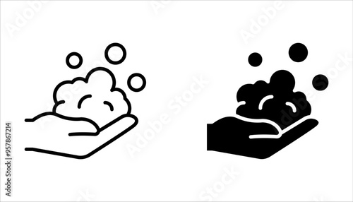 Foam vector icon set collection. Foam Outline flat Icon on white background