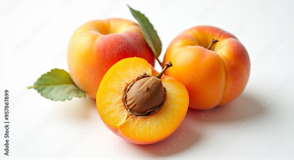 apricots with leaves apricots with leaves