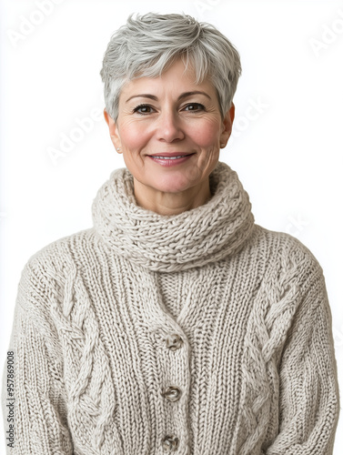 A smiling elderly Caucasian...