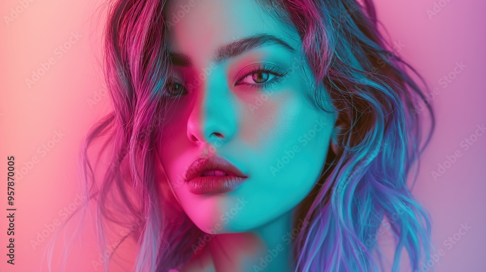 Neon Portrait of a Woman Neon Portrait of a Woman