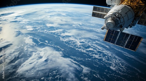 Fototapeta Naklejka Na Ścianę i Meble -  A space agency developing risk mitigation plans for future space missions.