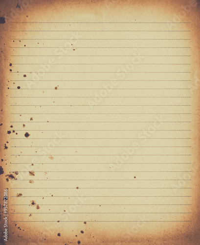 Obraz na płótnie Blank lined dirty paper background, empty white paper. w salonie
