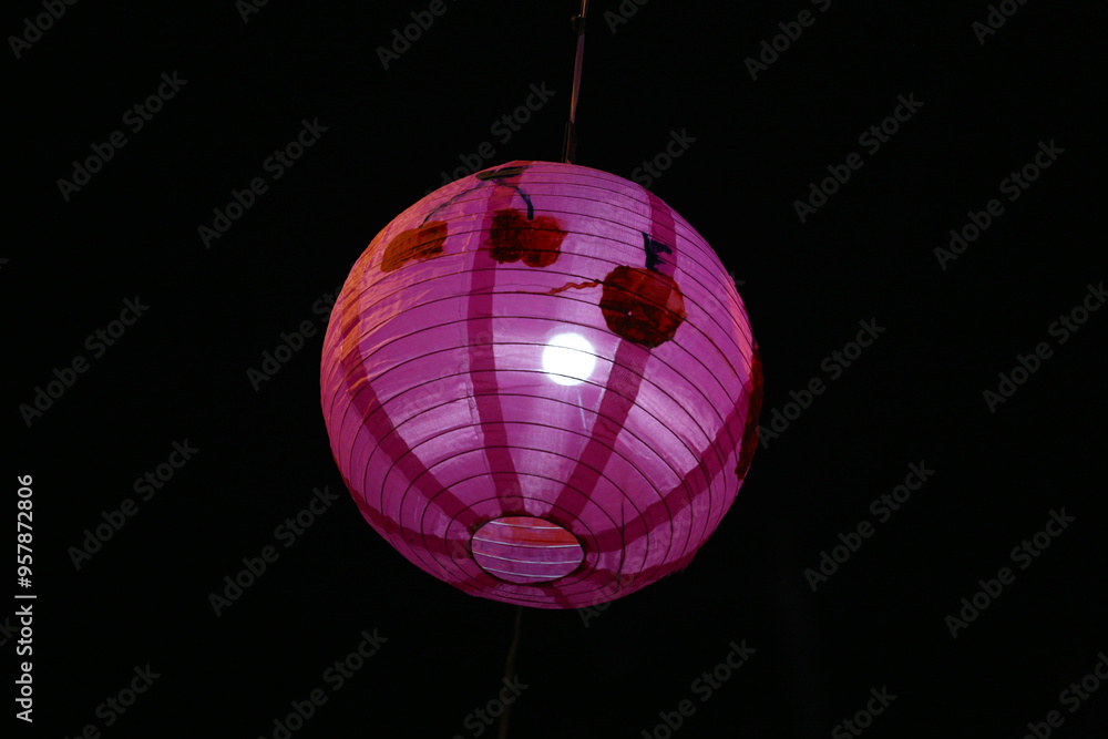 Obraz premium Handmade paper lanterns at the Lantern Festival At night.