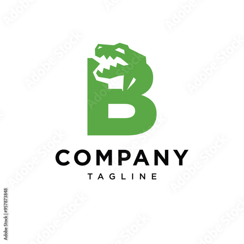 Letter B T-Rex dinosaurus Logo icon vector