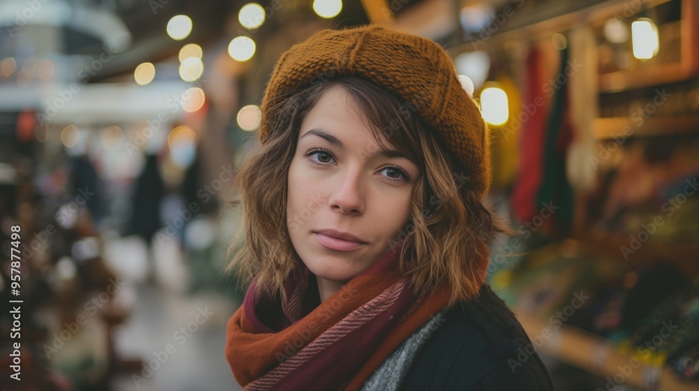 Cozy Winter Portrait with Lights Cozy Winter Portrait with Lights
