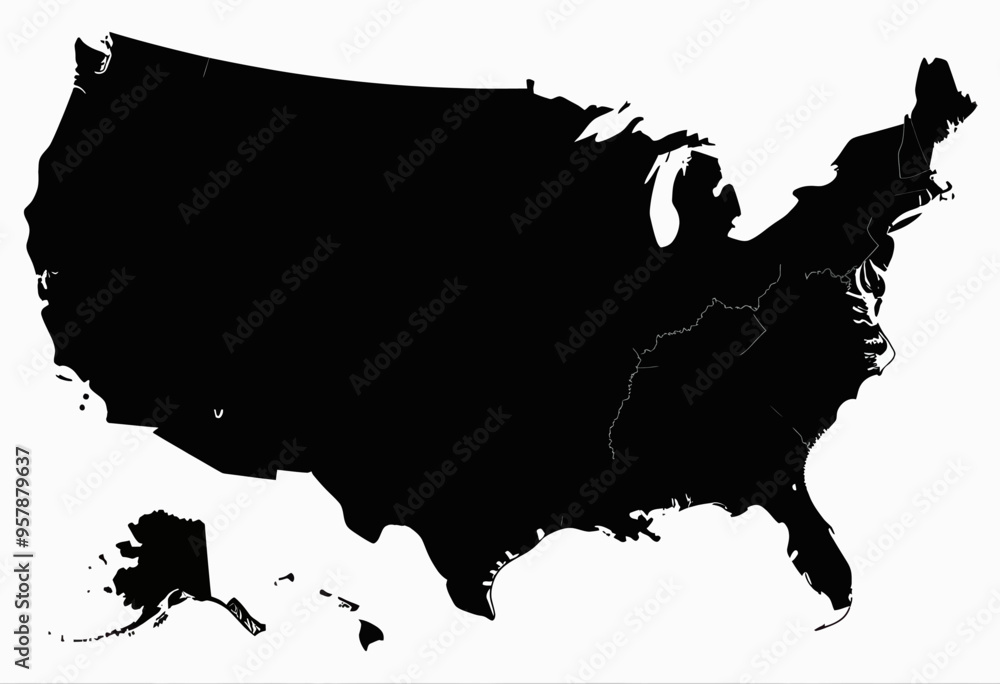 United States of America in Black and White United States of America in Black and White