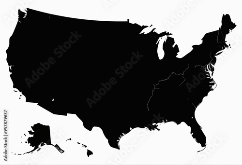 United States of America in Black and White