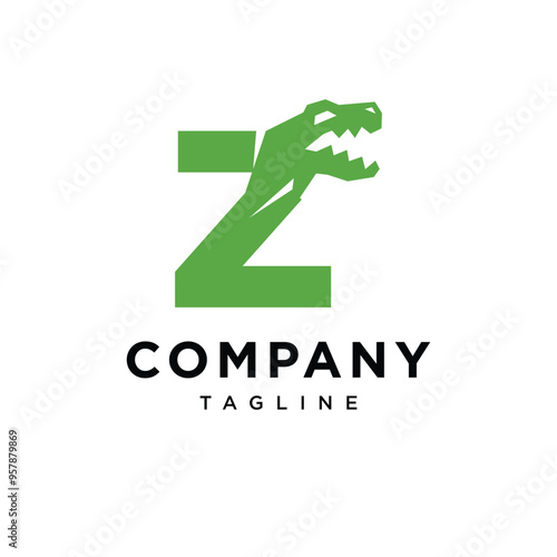 Letter Z rex Dinosaurus logo icon vector