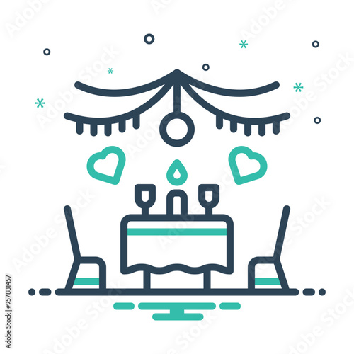 Mix icon for romantic dinner