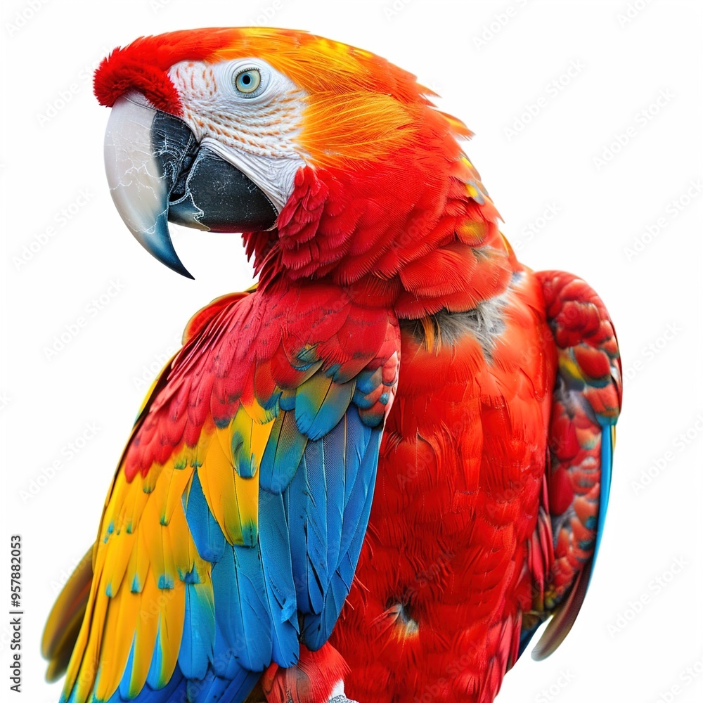 Fototapeta premium Majestic Parrot Shot on transparent background 