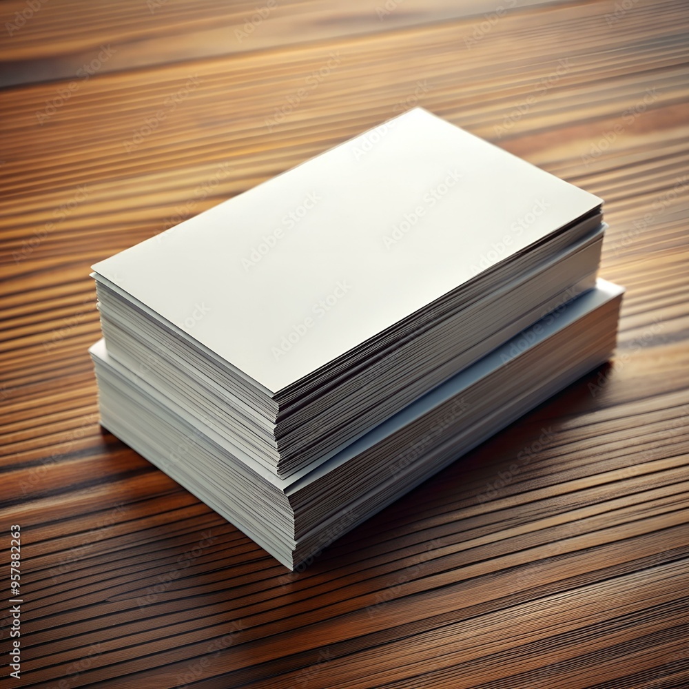 A clean and simple image of a stack of business cards on a wooden surface. perfect for showcasing your brand or design. A clean and simple image of a stack of business cards on a wooden surface. perfect for showcasing your brand or design.