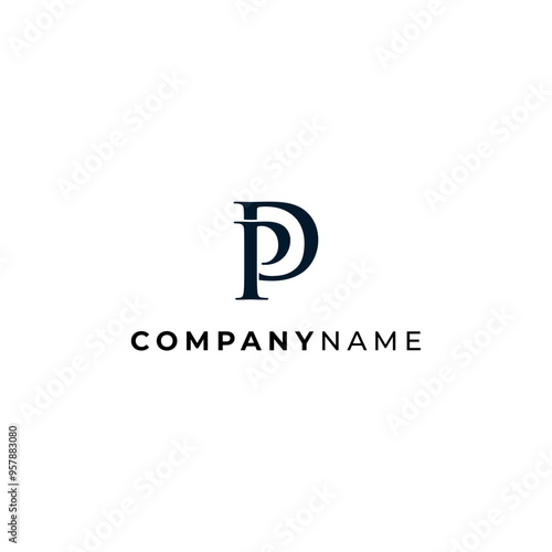 Alphabet letter P, PP icon logo vector.