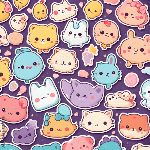seamless pattern with funny monsters