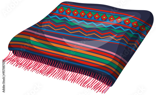 Colorful Mexican Blanket Illustration