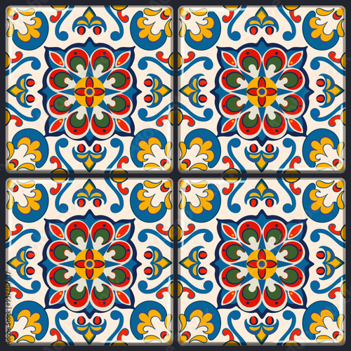 Colorful Mexican Tile Pattern