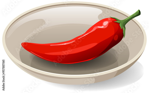 Red Chili Pepper in Bowl