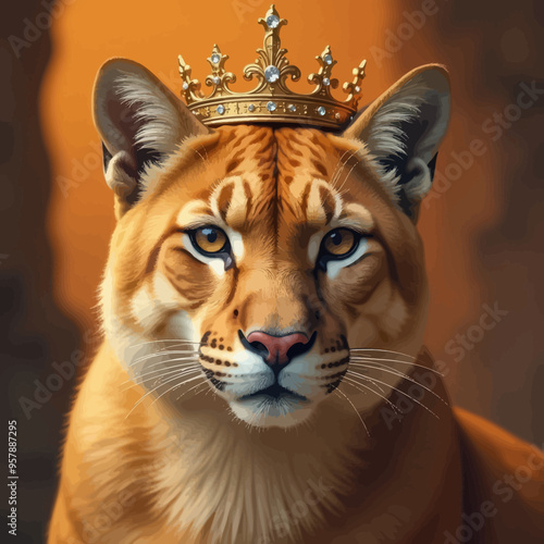 Golden Ocelot with Crown photo