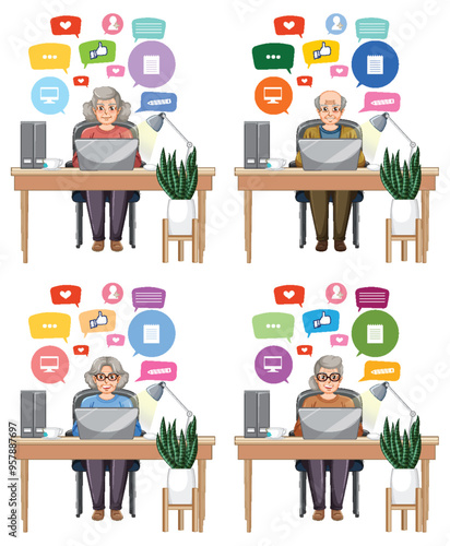 Elderly People Using Computers