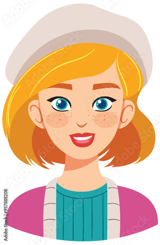 Smiling Girl with Freckles