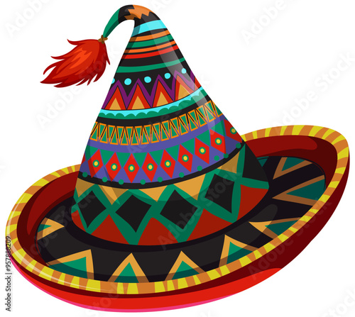 Colorful Mexican Sombrero Illustration