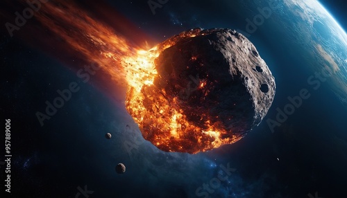 Asteroids over planet earth 46