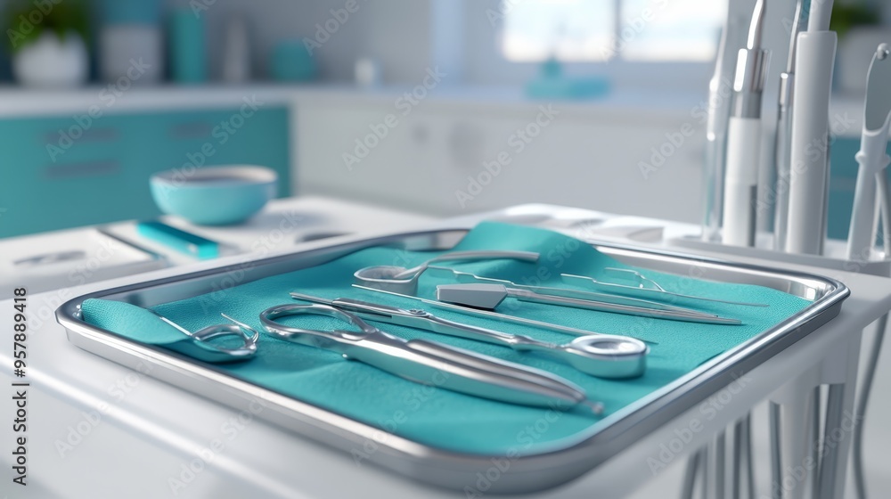 Dental Instruments Tray Dentist Office Medical Equipment Sterile Tools Healthcare Dentistry Oral Care Dental Instruments Tray Dentist Office Medical Equipment Sterile Tools Healthcare Dentistry Oral Care