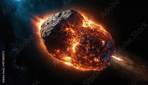 Impact of asteroid meteor comet collision explosion over planet Earth 24 photo