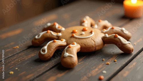 Cheerful Gingerbread Spider Cookie Decoration