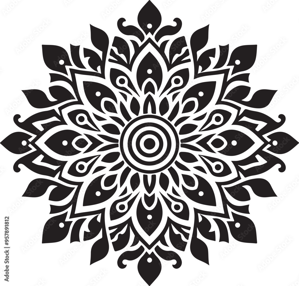 Mandala Silhouette Vector Design. Mandala Silhouette Vector Design.