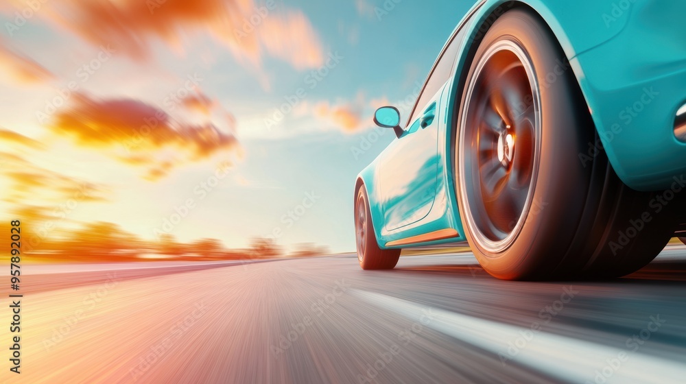 A self driving car cruising along a highway, showcasing the technology behind autonomous vehicles. A self driving car cruising along a highway, showcasing the technology behind autonomous vehicles.