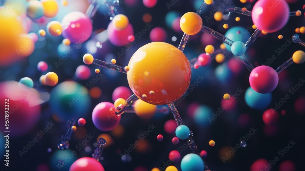 Abstract Colorful  D Spheres Connected by Lines