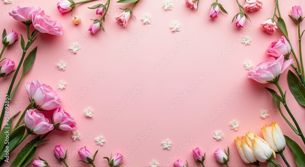 pink flowers frame pink flowers frame