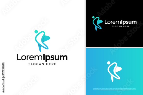 Abstract letter K active sport person logo vector design template