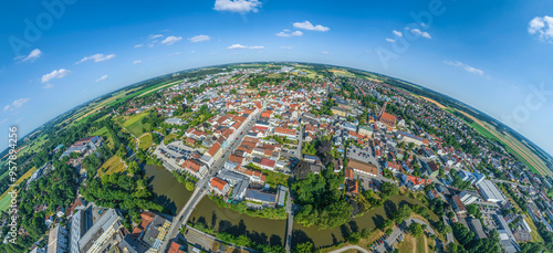 Panoramablick auf die Innenstadt von Vilsbiburg im niederbayerischen Landkreis Landshut photo