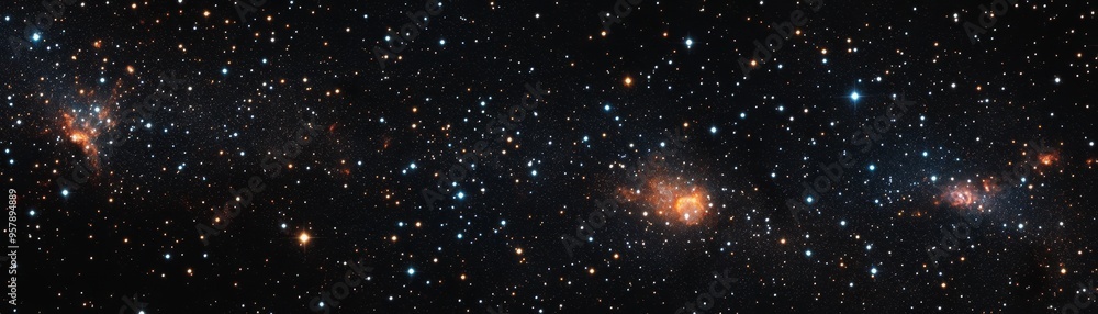 Fototapeta premium Starry Night Sky with Bright Stars and Nebulae