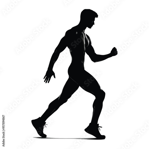 Silhouette of a Person Walking