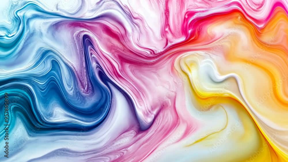 Captivating abstract swirls of color in vibrant hues blending on canvas in a creative display of artistry Captivating abstract swirls of color in vibrant hues blending on canvas in a creative display of artistry
