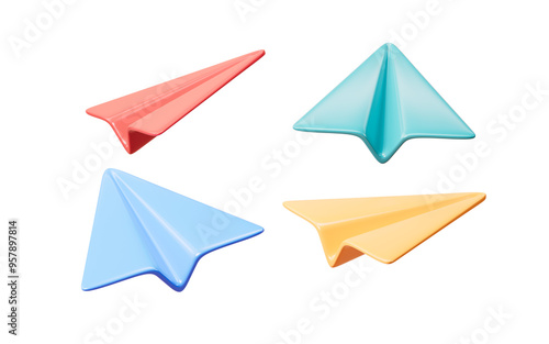 Free Download Cartoon paper plane model , 3d rendering. - GFXLoad