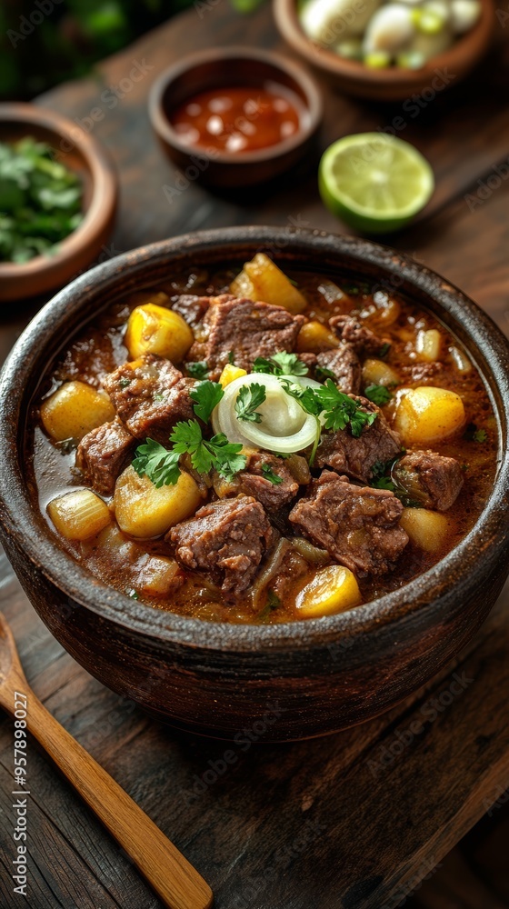 high-quality image of a traditional caldo de feijão. The dish should be presented in a rustic ceramic bowl, showcasing its rich, hearty texture and deep brown color high-quality image of a traditional caldo de feijão. The dish should be presented in a rustic ceramic bowl, showcasing its rich, hearty texture and deep brown color